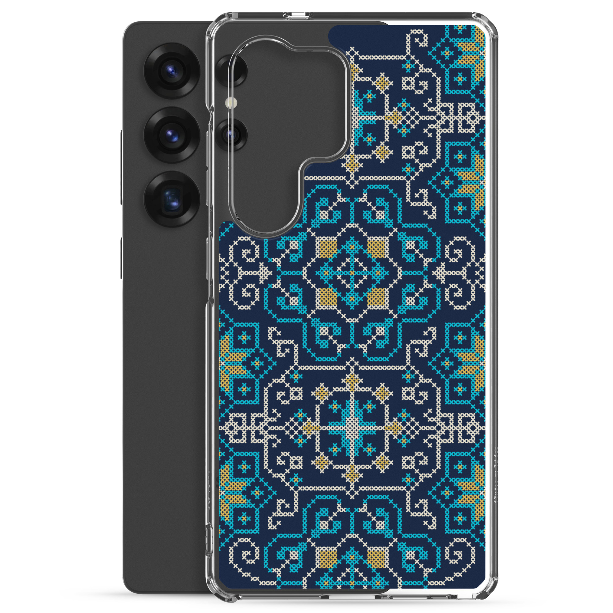 Palestinian Tatreez Embroidery Pattern #13 Samsung Phone Case -BLU - Image 16