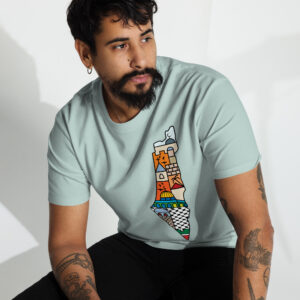 I Love Palestine Men’s T-shirt with Palestinian Map