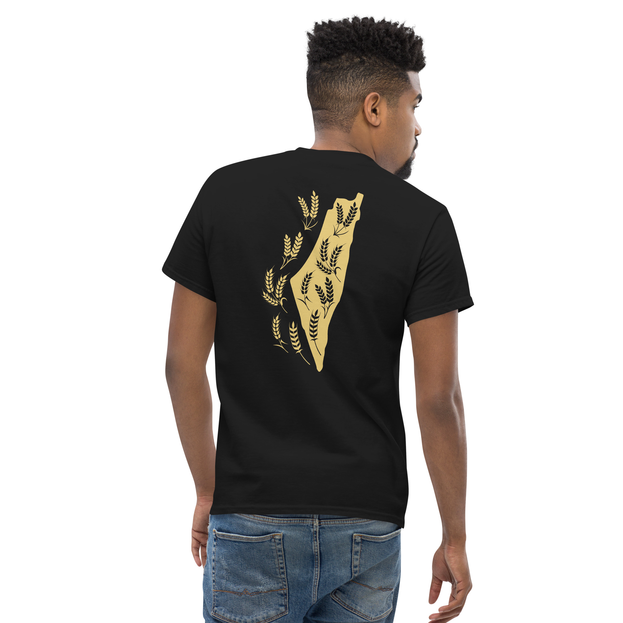 Palestine Map with Wheat Spikes Sanabel Customized T-shirt - Image 5