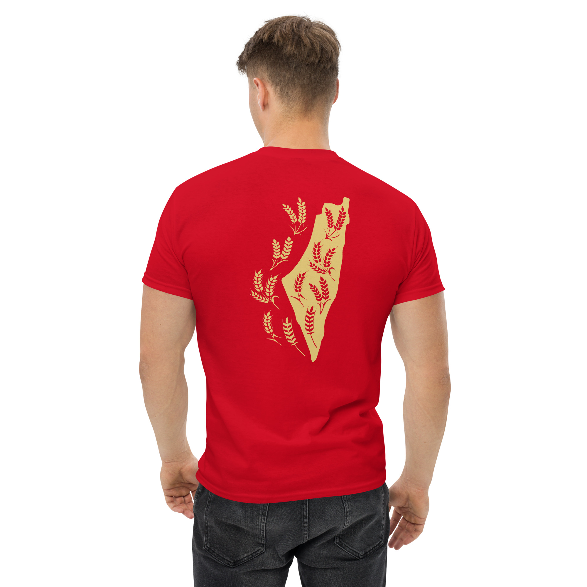 Palestine Map with Wheat Spikes Sanabel Customized T-shirt - Image 3